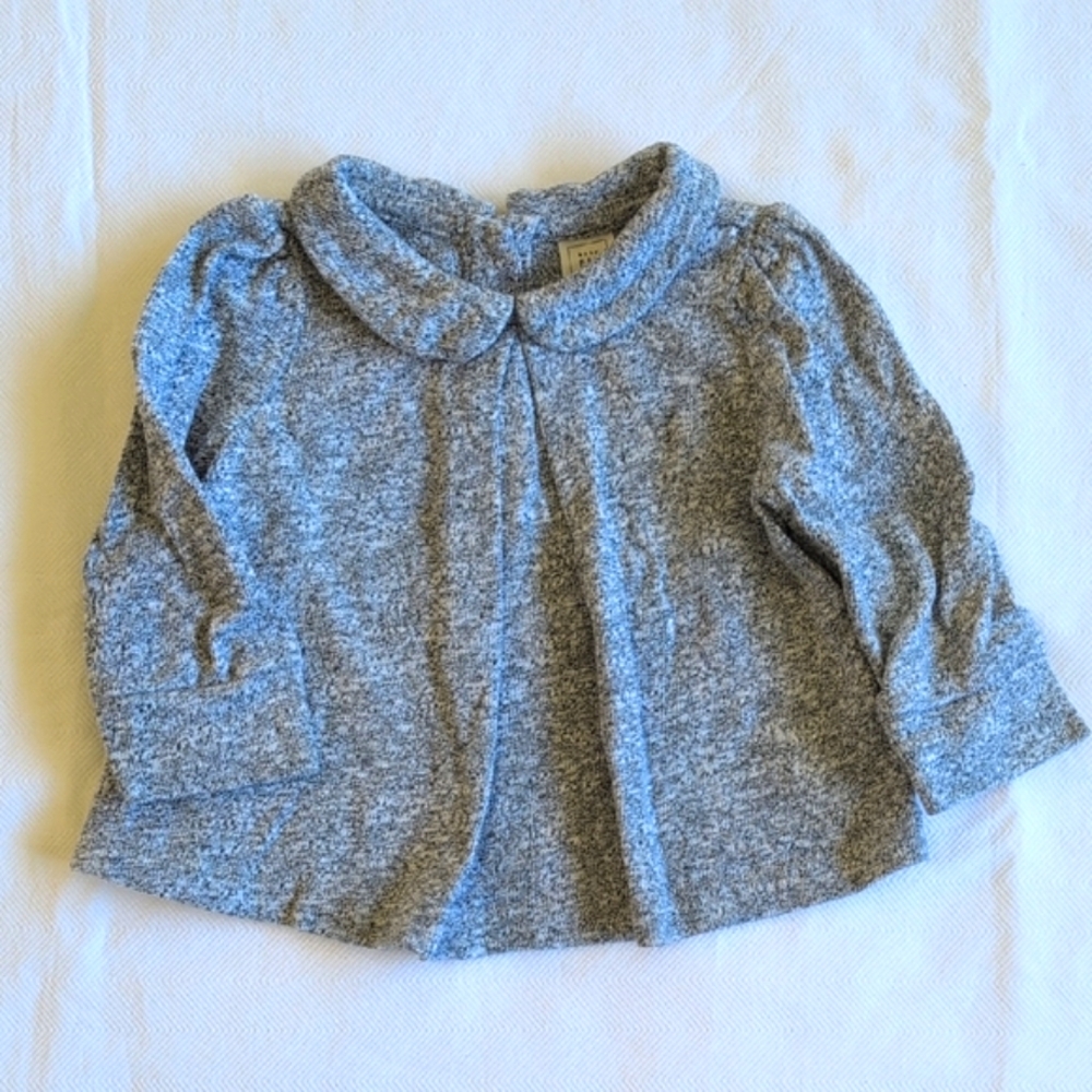 babyGap gray marl soft knit peter pan collar swing top 3-6 months baby girl - Picture 1 of 6